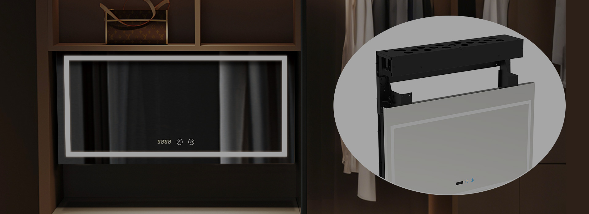 Lifting Smart Mirror 9.703 (Cabinet Drop-down Model)