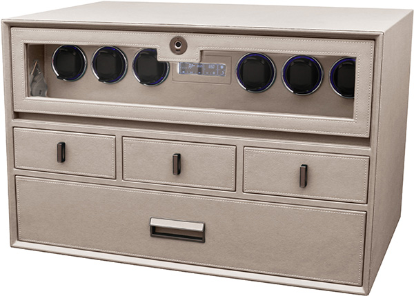 Deluxe 3-Layer Watch Winder 9.833 Simulated Leather C023
