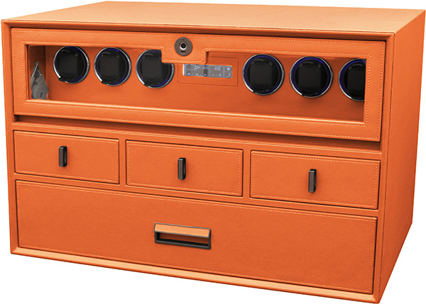 Deluxe 3-Layer Watch Winder 9.833 Simulated Leather C029