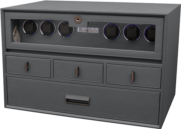 Deluxe 3-Layer Watch Winder 9.833 Simulated Leather C031
