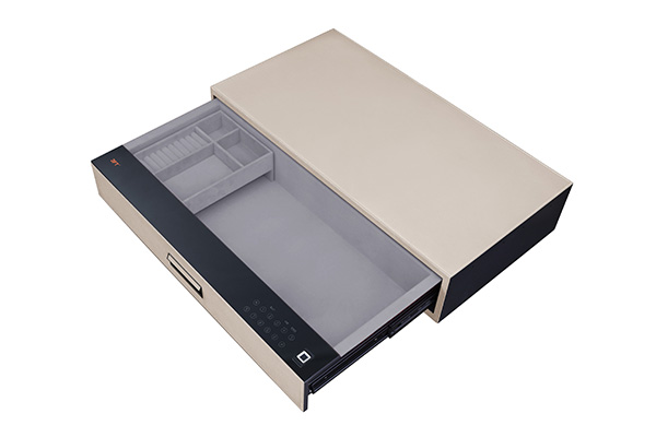 Leather Drawer Safe 9.531 Color 664-764 Off White
