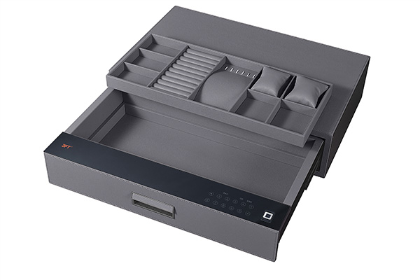 Leather Drawer Safe 9.533 Color 664 Gray