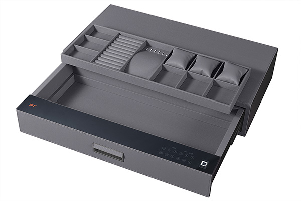 Leather Drawer Safe 9.533 Color 764 Gray