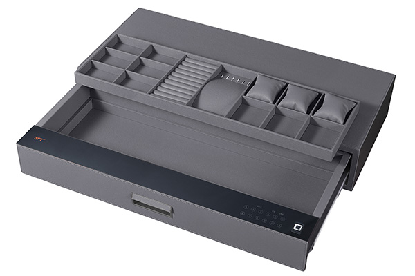 Leather Drawer Safe 9.533 Color 864 Gray
