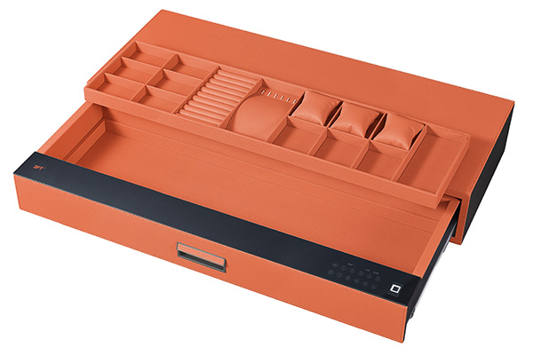 Leather Drawer Safe 9.533 Color 964 Orange