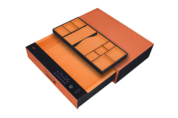 Leather Drawer Safe 9.572 Color 662 Orange