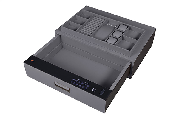 Leather Drawer Safe 9.573 Color 662 Gray