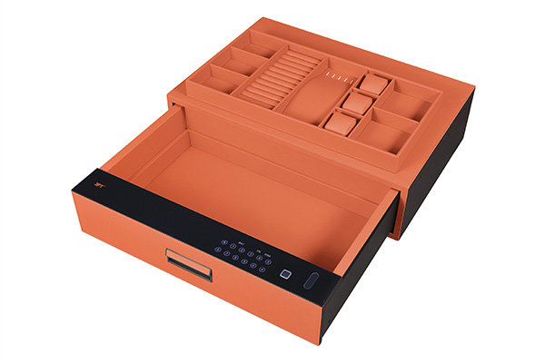 Leather Drawer Safe 9.573 Color 662 Orange