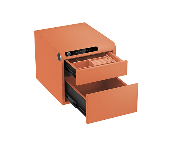 Leather Jewelry Organizer 9.125 9.125-2.5 Orange